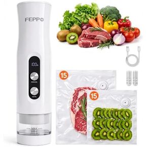 FEPPO Compact Vacuum Sealer + 30 Reusable Vacuum Bags(15M+15L) in Kuwait