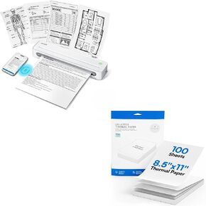 Portable Printer D90E with 100 Sheets 8.5 x 11 Single Thermal Paper in Saudi Arabia