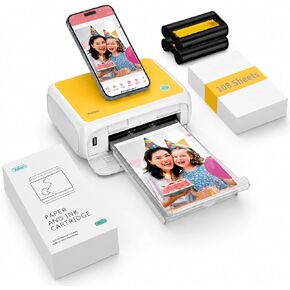 YOTON Photo Printer, Picture Printer with 108 Sheets (4"x6") & 2 Ink Ribbon, Support AR Video Printing, Wi-Fi Connection, Portable Photo Printer for iPhone/Android/Laptop (Yellow) in Saudi Arabia