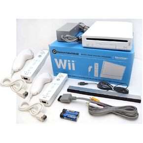 Nintendo Wii Video Game System 2-REMOTE, 2-NUNCHUK Bundle RVL-001 GameCube Family Console WHITE in Kuwait