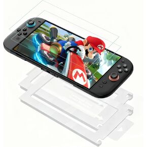 DTOL for Nintendo Switch 2 Screen Protector Tempered Glass 7.9'' [2025], 9H Hardness Anti-Scratch, Auto-Dust Removal, Bubble Free, 30s Installation, with Alignment Frame Full Coverage HD Clear 2 Pack in Kuwait