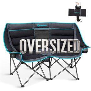 FUNDANGO Double Camping Chair, Folding Loveseat with Cooler in Kuwait