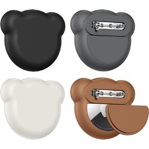 Compatible with Apple AirTag Holder for Kids, 4 Pack Silicone Cute Air Tag Tracker Bracket with Rotating Locking Pin Anti Lost for Luggage and Clothing (Crimson/Dark Blue/Yellow/Orange) in Kuwait