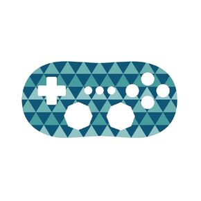 Geometric Colorful Triangles Blue Tones Vinyl Decal Sticker Skin by Debbie's Designs for Wii Classic Controller in Saudi Arabia