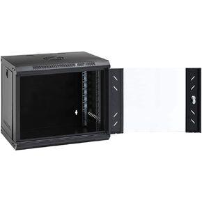 9U Wall Mounted Network Cabinet 19 Inch IP20 Data Cabinet with Lock and Key, Cold-Rolled Steel Removable Side Panels for Network Accessories in Kuwait