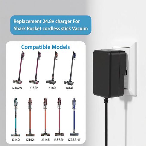 24.8V Replacement DK33-248080H-U Charger for Shark Rocket Pet Pro, for Shark Cordless Vacuum IX140H IX141 IZ140 UZ145 IZ140 IZ140 IZ142 IZ162HC IZ162H IZ163H IZ362H IZ363H WZ140 Power Cord Adapter in Kuwait