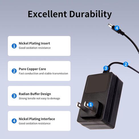 12V 2A Power Supply AC Adapter with 8 Interchangeable Tips, Regulated 12 Volt 2000mA DC Charger for LED Strip, CCTV Camera, Router, BT Speaker, GPS, Webcam 5.9FT Long Cord, Center Positive in Kuwait