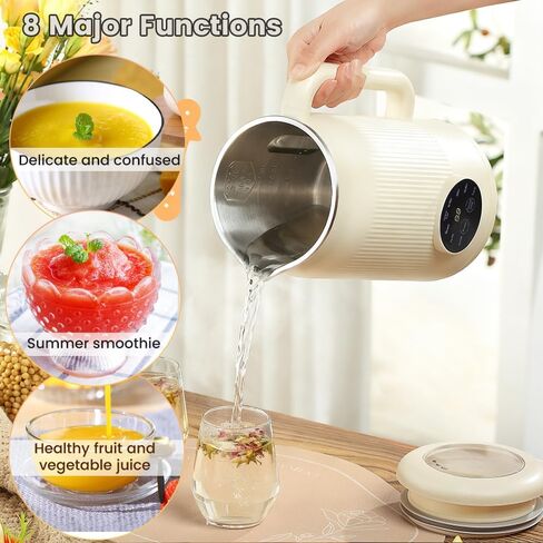8 in 1 Nut Milk Maker,40oz Soy Milk Maker Machine with 10 Blades, for Homemade Oat, Nut, Soy, Juice, Plant-Based with Delay Start/Self Clean Features self-cleaning and scheduled timer functions in Kuwait