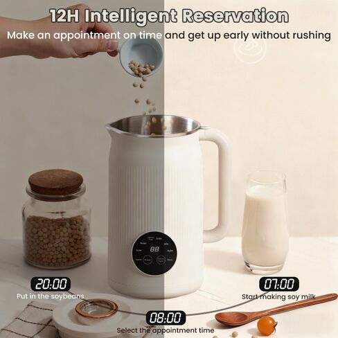 8 in 1 Nut Milk Maker,40oz Soy Milk Maker Machine with 10 Blades, for Homemade Oat, Nut, Soy, Juice, Plant-Based with Delay Start/Self Clean Features self-cleaning and scheduled timer functions in Kuwait