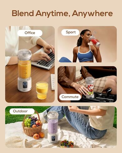 Sangcon Personal Portable Blender for Shakes & Smoothies, 6000mAh Cordless USB-C Rechargeable Blender with 2 Blend Modes, Leakproof Travel Lid, Dishwasher Safe, Ideal for Gym Office Kitchen, BPA-Free in Saudi Arabia