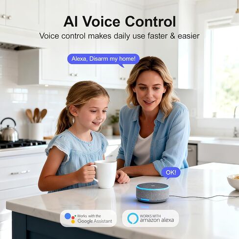 Wireless Alarm System for Home Security,24 Pcs Home Alarm System Wireless DIY Kit,WiFi+GSM/4G with Instant App Alerts NO MonthlyFees,SOS Button,App & Remote Control,Work with Alexa,for Apartment in Kuwait