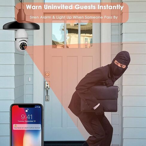 2PCS 360 Degree Security Cameras Wireless Outdoor, 2.4GHz & 5GHz WiFi Light Bulb Camera, 1080p Indoor for Home Camera System, Motion Detection, Two-Way Audio (2PCS) in Kuwait