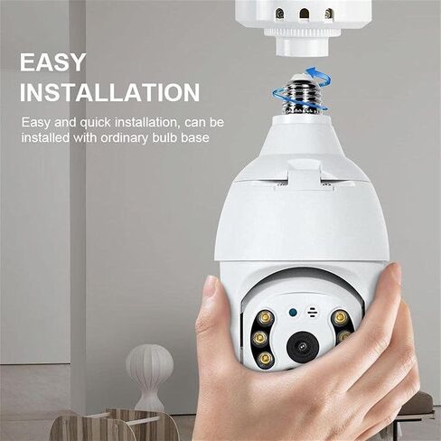 2PCS 360 Degree Security Cameras Wireless Outdoor, 2.4GHz & 5GHz WiFi Light Bulb Camera, 1080p Indoor for Home Camera System, Motion Detection, Two-Way Audio (2PCS) in Kuwait