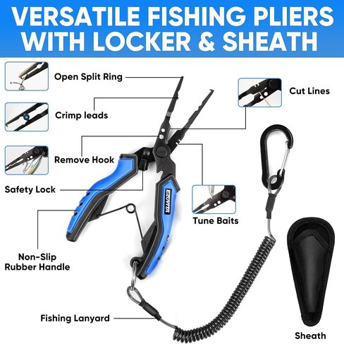 7-Piece Fishing Tool Kit with Pliers, Fillet Knife and Lip Gripper in Kuwait
