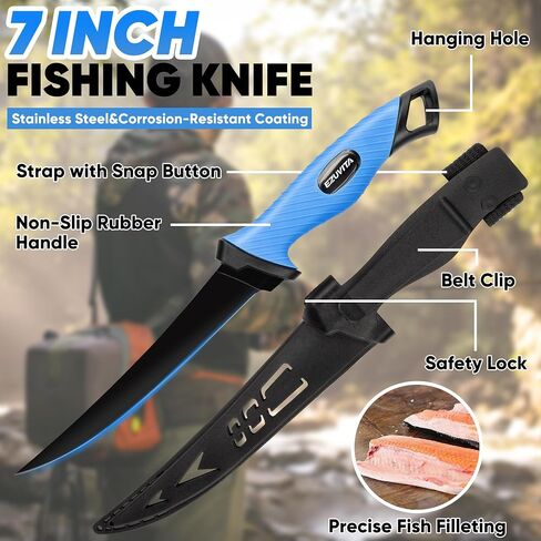 7-Piece Fishing Tool Kit with Pliers, Fillet Knife and Lip Gripper in Kuwait