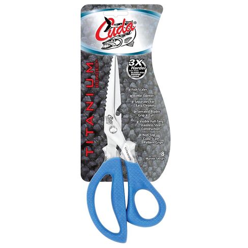 Cuda 8" Detachable Marine Shear Durable Fishing Mono, Braided Line & Fluorocarbon Cutter for Saltwater & Freshwater with Serrated Blades, Bottle Opener & Fish Scaling Edge in Saudi Arabia