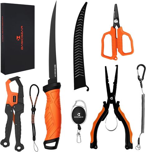 BasicGear Fishing Tool Kit, Pliers, Gripper, Scissors, Knife in Kuwait