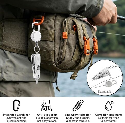 Fishing Line Cutter Tool, Multi-Function Folding Angler Accessory with Retractors and Knot Tying Tool, Stainless Steel Blades for Cut Braid, Mono and Fluoro Lines in Kuwait