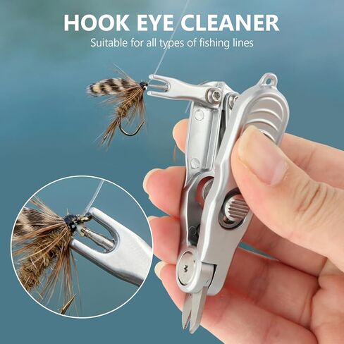 Fishing Line Cutter Tool, Multi-Function Folding Angler Accessory with Retractors and Knot Tying Tool, Stainless Steel Blades for Cut Braid, Mono and Fluoro Lines in Kuwait
