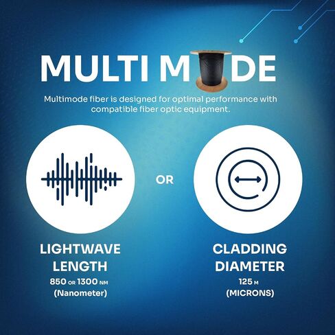 COMZON 6-Strand Fiber Optic Cable, Multimode, Black, 1000ft Spool in Kuwait