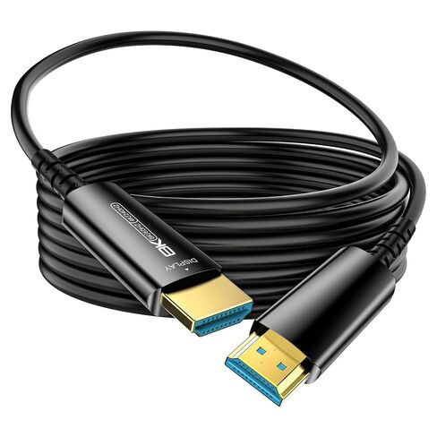 Fiber Optic HDMI Cable 50 FT, 8K Thin HDMI 2.1 Cable, HDMI Cord 48Gbps Ultra High Speed, 8K@60Hz 4K@240Hz, Dynamic HDR, eARC, HDCP 2.2&2.3, 3D, Compatible for PS4/5/Xbox/TV//Monitor/Projector in Kuwait