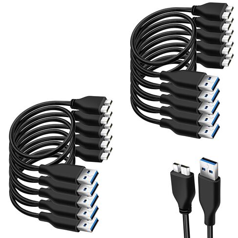 SaiTech IT USB 3.0 Cable A to Micro B Cable 45cm Black in Kuwait