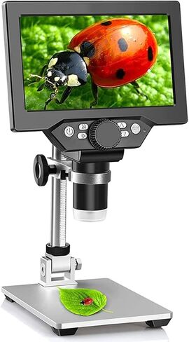 Lab Microscope 7" LCD Microscope 130X Maginfication 1080P Metal Stand Video Camera,DM10 Professional in Saudi Arabia