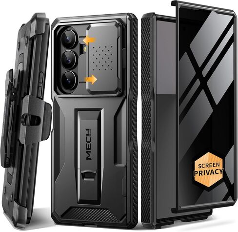 TONGATE for Z Fold 7 Case with Privacy Screen, Kickstand & Belt Clip, Black in Kuwait