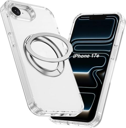 iPhone 17 Pro Max Case with Stand, 360 Magnetic Ring Stand, Military-Grade Protection [Compatible with MagSafe] Shockproof Case for iPhone 17 Pro Max Slim Cover Adjustable Foldable Kickstand, Clear in Kuwait