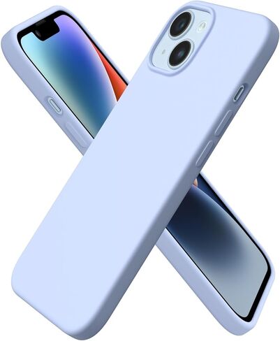 ORNARTO Compatible with iPhone 14 Case 6.1, Slim Liquid Silicone 3 Layers Full Phone Covered Soft Gel Rubber Case Protective Phone Cover 6.1 Inch-Pastel Lilac in Kuwait