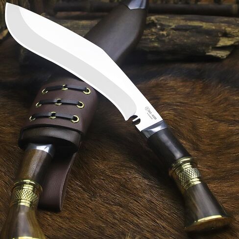 BA-KOR 13in 6mm Bushcraft Survival Knife with Fire Starter,9CR18MOV Fixed Blade Camping Knife,Full Tang Outdoor Hunting Knife in Kuwait