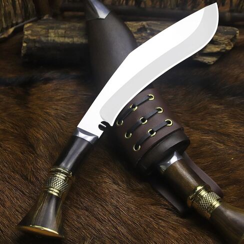 BA-KOR 13in 6mm Bushcraft Survival Knife with Fire Starter,9CR18MOV Fixed Blade Camping Knife,Full Tang Outdoor Hunting Knife in Kuwait