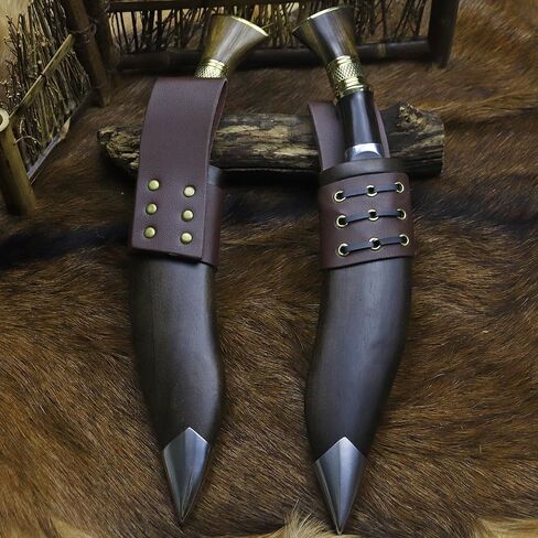 BA-KOR 13in 6mm Bushcraft Survival Knife with Fire Starter,9CR18MOV Fixed Blade Camping Knife,Full Tang Outdoor Hunting Knife in Kuwait
