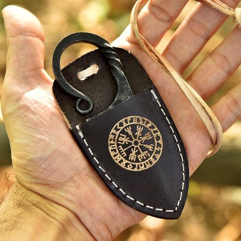 Celtic Hand-Forged Knife – Carbon Steel Blade with Leather Sheath – Vintage Fixed Blade for Camping, Survival, Hiking – Unique Gift for Men, Collectors & Outdoor Use in Kuwait