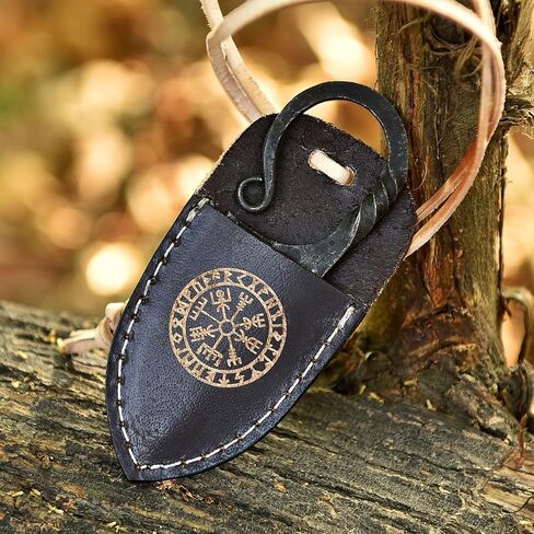 Celtic Hand-Forged Knife – Carbon Steel Blade with Leather Sheath – Vintage Fixed Blade for Camping, Survival, Hiking – Unique Gift for Men, Collectors & Outdoor Use in Kuwait