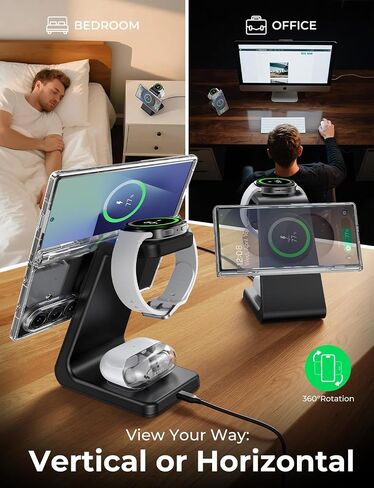 Magnetic Wireless Charger for Samsung, 3 in 1 Mag-Safe Charging Station for Galaxy Watch Ultra/8/7/6, Galaxy Watch Charger, Mag-Safe Charger for S26 Ultra S25 S24 S23 S22/ Z Fold7/ Flip7, Galaxy Buds in Kuwait