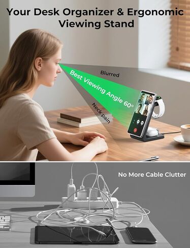 Magnetic Wireless Charger for Samsung, 3 in 1 Mag-Safe Charging Station for Galaxy Watch Ultra/8/7/6, Galaxy Watch Charger, Mag-Safe Charger for S26 Ultra S25 S24 S23 S22/ Z Fold7/ Flip7, Galaxy Buds in Kuwait