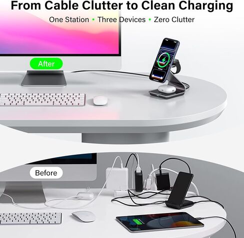 3-in-1 Wireless Charging Station for iPhone, Apple Watch & AirPods in Kuwait