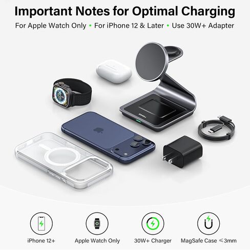 3-in-1 Wireless Charging Station for iPhone, Apple Watch & AirPods in Kuwait