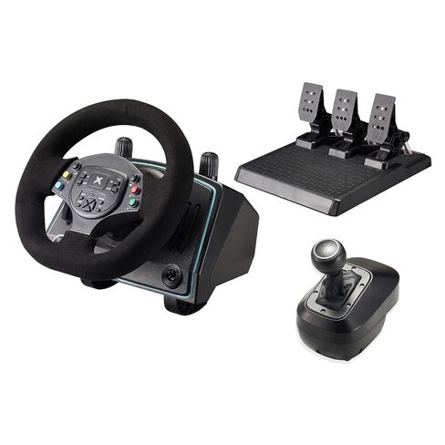 DOYO Gaming Steering Wheel with Pedals and Shifter, 1080° Racing Wheel with Hall Effect Pedals and Paddle Shifters, Vibration Feedback Steering Wheel Compatible with PC/PS4/Xbox One/Xbox Series X|S/PS3/Switch in Kuwait