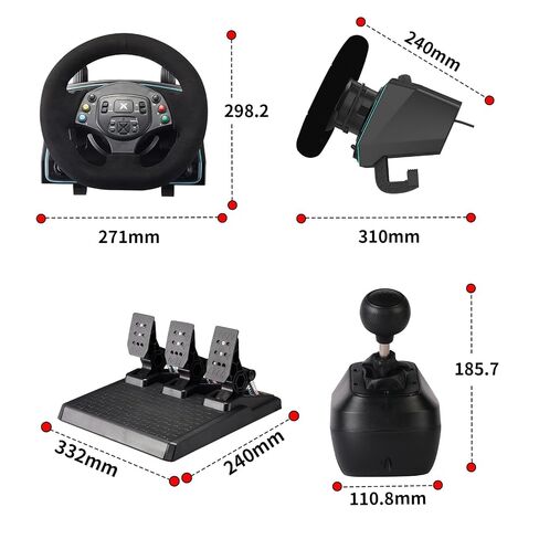 DOYO Gaming Steering Wheel with Pedals and Shifter, 1080° Racing Wheel with Hall Effect Pedals and Paddle Shifters, Vibration Feedback Steering Wheel Compatible with PC/PS4/Xbox One/Xbox Series X|S/PS3/Switch in Kuwait