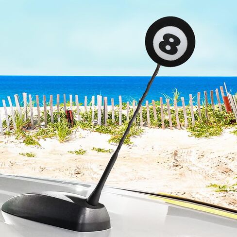 Cool 8-Ball Eight Ball Pool Billiards Antenna Ball Topper Car Accessory - Fits Thin Style Antenna in Kuwait