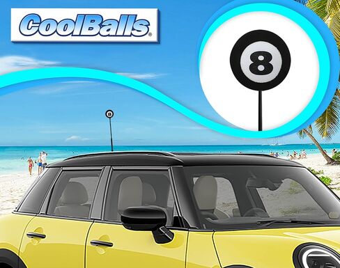 Cool 8-Ball Eight Ball Pool Billiards Antenna Ball Topper Car Accessory - Fits Thin Style Antenna in Kuwait