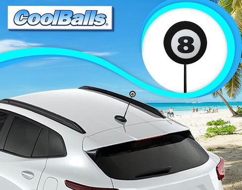 Cool 8-Ball Eight Ball Pool Billiards Antenna Ball Topper Car Accessory - Fits Thin Style Antenna in Kuwait