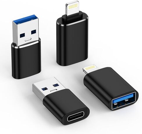 2 Pack Lightning Male to USB Female Adapter OTG &2 Pack USB to USBC Adaptor in Kuwait