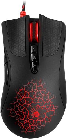 Bloody AL90 Optical Gaming Mouse with Light Strike (LK) Optical Switch & Scroll - 8 Programmable Buttons and Advanced Macros - Ergonomic Right Hand Grip - Button Grips - Colored Profile Selection in Kuwait