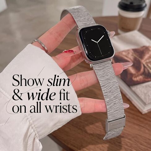 Textured Stainless Steel Mesh Strap Compatible with Apple Watch, Custom Metal Watch Band for Series 1-10 Ultra in Saudi Arabia