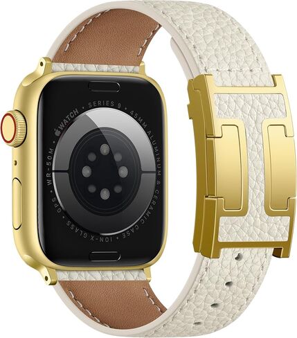 Adorve Designer Leather Band for Apple Watch Bands Women & H Magnetic Clasp in Kuwait