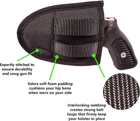 Gun Hip Holster Concealed Carry Outside Waistband OWB compatible with Glock 17 19 21 26 27 30 42 43 Ruger SP101 SR9 1911 Smith & Wesson Shield Compact Full Pistol Revolver and many more in Kuwait