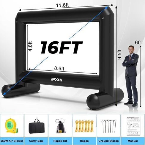 Inflatable Projector Screen Outdoor 16ft, Movie Screen with Air Blower in Kuwait